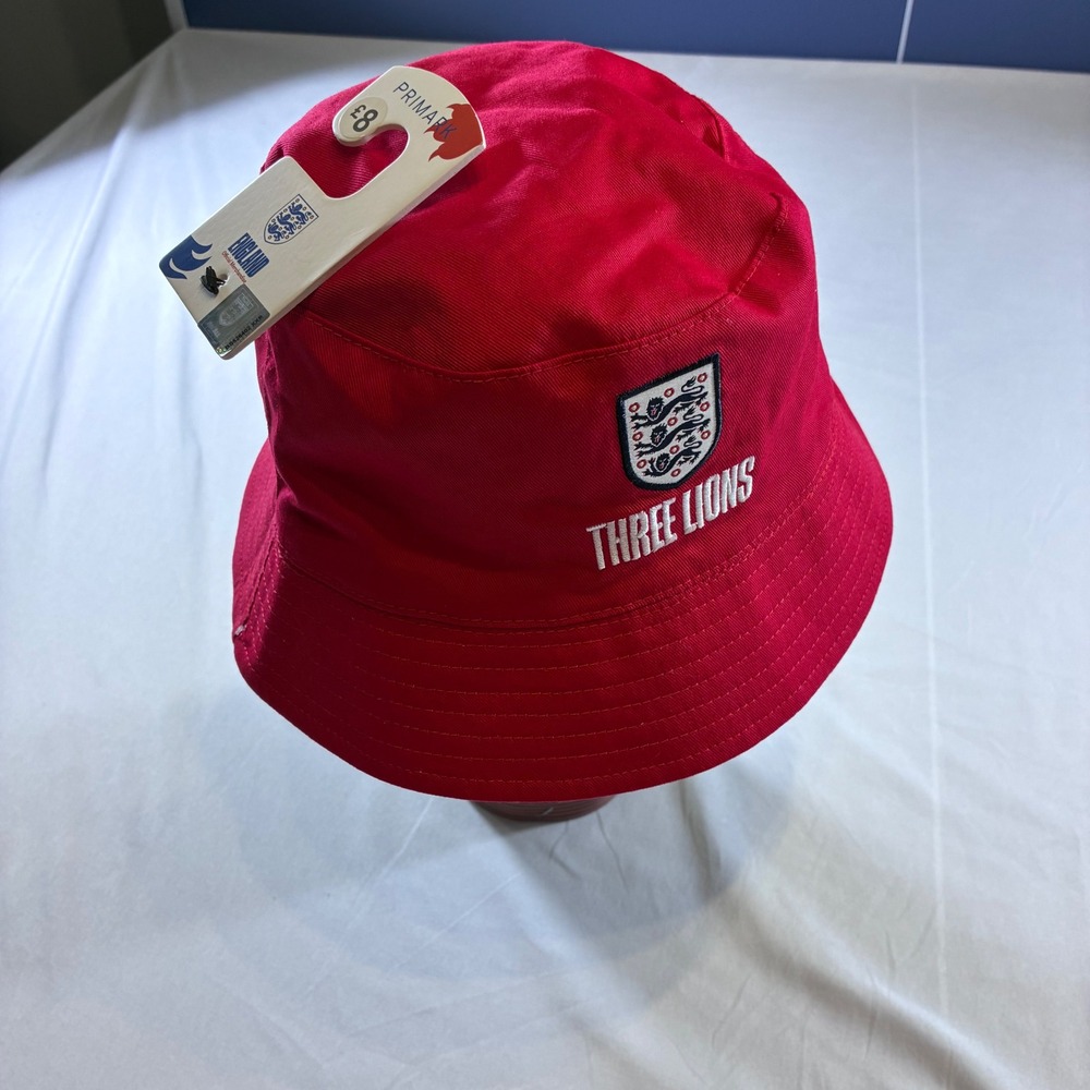 Primark England Three Lions Reversible Bucket Hat Red White Fanatics One Size